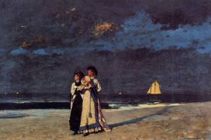 Promenade on the Beach by Winslow Homer Oil Painting