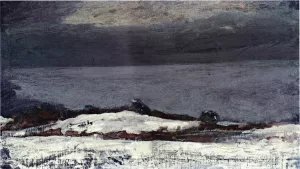 Prout's Neck in Winter by Winslow Homer - Oil Painting Reproduction