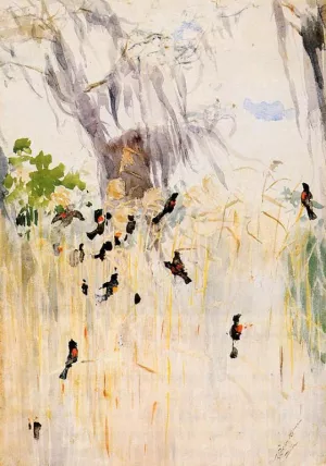 Redwing Blackbirds by Winslow Homer Oil Painting