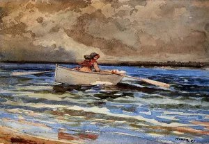 Rowing at Prout's Neck by Winslow Homer - Oil Painting Reproduction