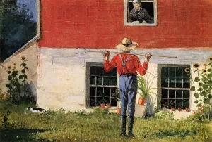 Rustic Courtship by Winslow Homer - Oil Painting Reproduction