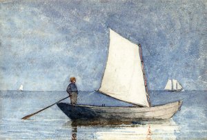Sailing a Dory by Winslow Homer Oil Painting