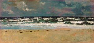 Sandy Beach with Breakers by Winslow Homer Oil Painting