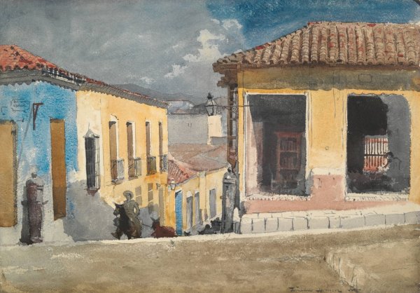 Main Product Photo of Santiago de Cuba; Street Scene  Painting by Winslow Homer