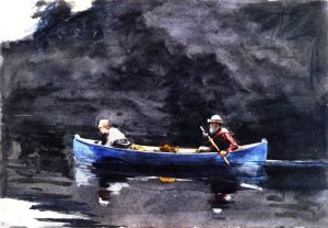 Scene in the Adirondacks Oil painting by Winslow Homer