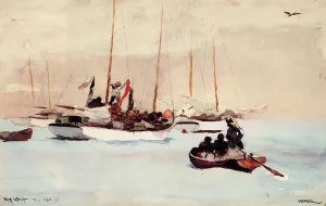 Schooner at Anchor, Key West by Winslow Homer - Oil Painting Reproduction