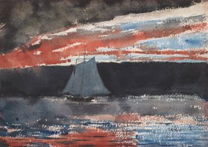 Schooner at Sunset by Winslow Homer Oil Painting
