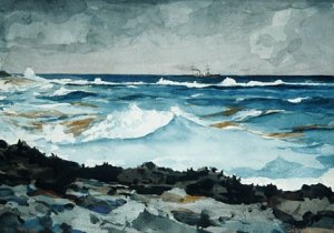 Shore and Surf, Nassau Oil painting by Winslow Homer