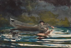 Sketch for 'Hound and Hunter' by Winslow Homer Oil Painting