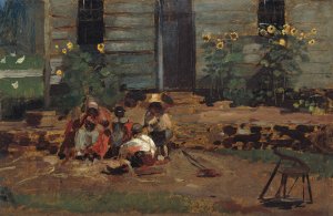 Sketch of a Cottage Yard by Winslow Homer Oil Painting