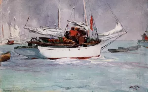 Sponge Boats, Key West Oil painting by Winslow Homer