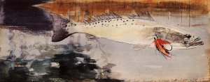 Spotted Weakfish also known as Sea Trout Oil painting by Winslow Homer