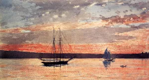 Sunset at Gloucester by Winslow Homer - Oil Painting Reproduction