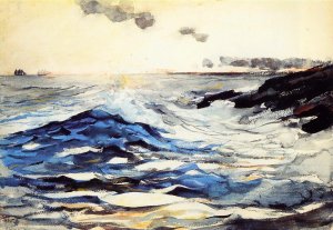 Sunset, Prout's Neck Oil painting by Winslow Homer