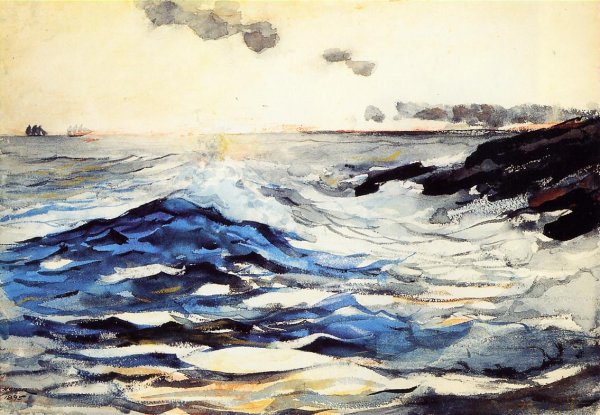 Sunset, Prout's Neck by Winslow Homer - Hand-Painted Oil Painting Reproduction