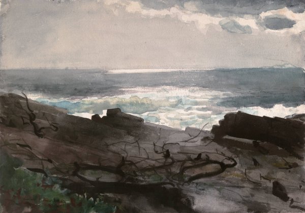 Main Product Photo of Sunshine and Shadow, Prout's Neck  Painting by Winslow Homer