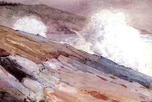 Surf on Cliffs by Winslow Homer - Oil Painting Reproduction