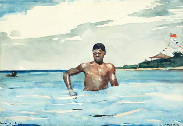 The Bather  by Winslow Homer - Hand-Painted Oil Painting Reproduction
