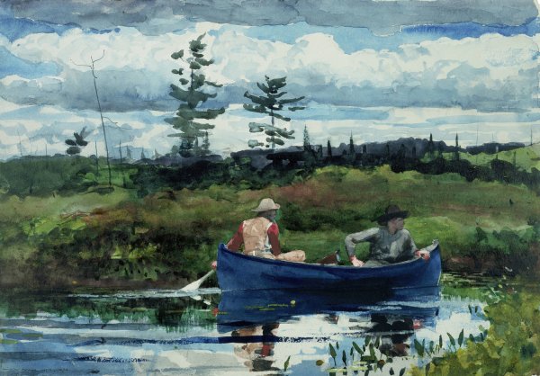 The Blue Boat  by Winslow Homer - Hand-Painted Oil Painting Reproduction