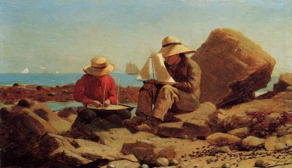 Main Product Photo of The Boat Builders also known as Ship Building Painting by Winslow Homer