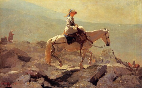 Main Product Photo of The Bridle Path, White Mountains Painting by Winslow Homer