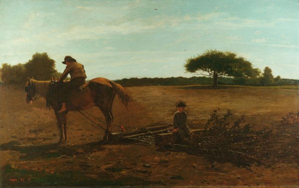 Main Product Photo of The Brush Harrow, Spring Time  Painting by Winslow Homer