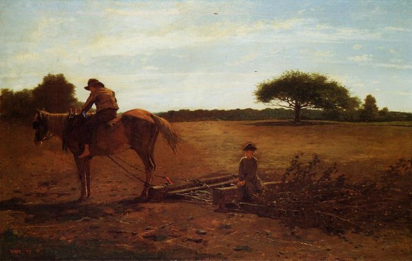 The Brush Harrow by Winslow Homer - Hand-Painted Oil Painting Reproduction