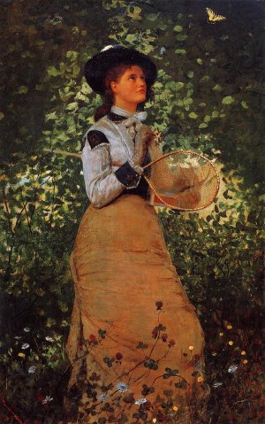The Butterfly Girl by Winslow Homer Oil Painting