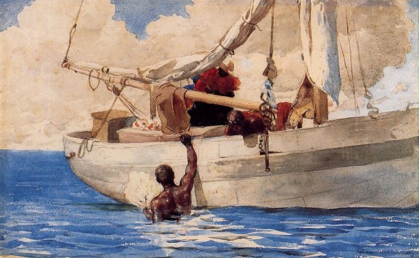 The Coral Divers by Winslow Homer - Hand-Painted Oil Painting Reproduction