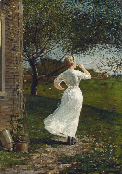 Main Product Photo of The Dinner Horn  Painting by Winslow Homer