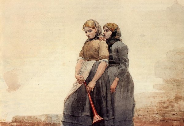 The Fog Horn by Winslow Homer - Hand-Painted Oil Painting Reproduction