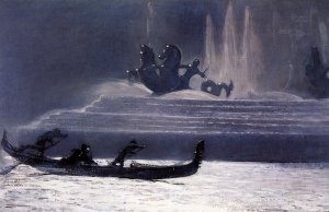 The Fountains at Night, World's Columbian Exposition by Winslow Homer Oil Painting