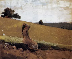 The Green Hill also known as on the Hill by Winslow Homer - Oil Painting Reproduction