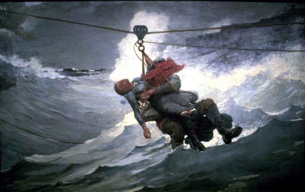 Main Product Photo of The Lifeline Painting by Winslow Homer