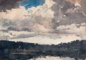 The Lone Boat, North Woods Club, Adirondacks by Winslow Homer Oil Painting