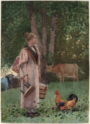 The Milk Maid by Winslow Homer Oil Painting