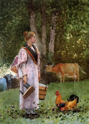 The Milk Maid by Winslow Homer - Oil Painting Reproduction