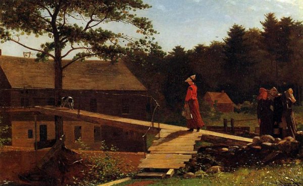 The Morning Bell also known as The Old Mill by Winslow Homer - Hand-Painted Oil Painting Reproduction
