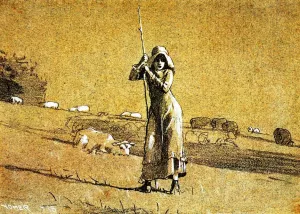 The Shepherdess II by Winslow Homer - Oil Painting Reproduction