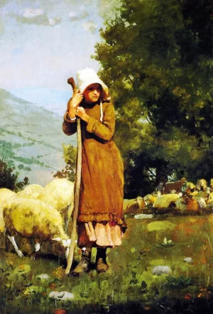 The Shepherdess by Winslow Homer - Oil Painting Reproduction