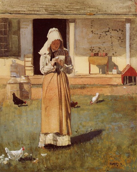 The Sick Chicken by Winslow Homer - Hand-Painted Oil Painting Reproduction