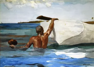 The Spong Diver painting by Winslow Homer