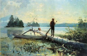 The Trapper, Adirondacks Oil painting by Winslow Homer