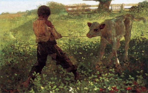 Main Product Photo of The Unruly Calf Painting by Winslow Homer