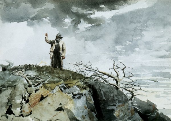 Main Product Photo of The Watch, Eastern Shore, Prout's Neck Painting by Winslow Homer