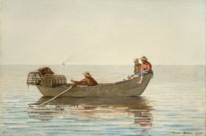 Three Boys in a Dory with Lobster Pots by Winslow Homer Oil Painting