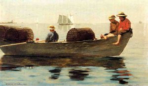 Three Boys in a Dory by Winslow Homer Oil Painting