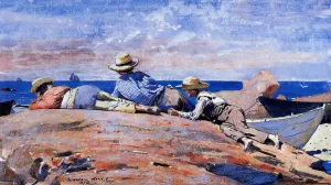 Three Boys on the Shore by Winslow Homer Oil Painting