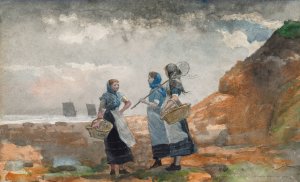 Three Fisher Girls, Tynemouth by Winslow Homer Oil Painting