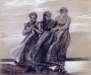 Three Girls by Winslow Homer Oil Painting